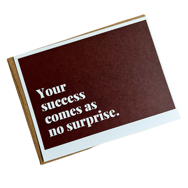 Your Success Comes As No Surprise